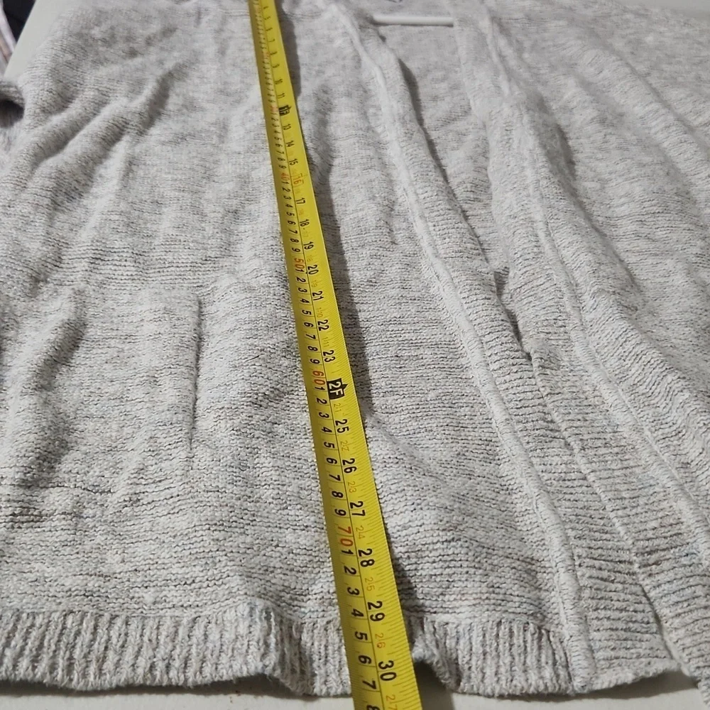 Pure Jill Cardigan XL Petite Long Sweater Gray White
